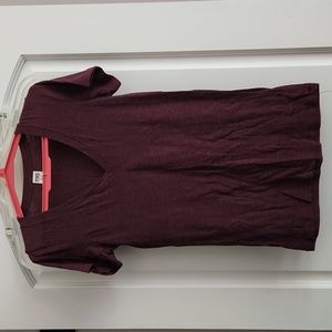 Maroon PINK Victoria's Secret Long V Neck Tee Size XS